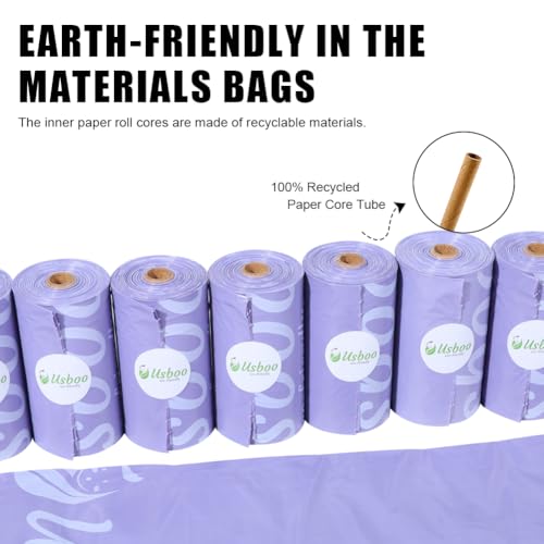 Image of USBOO Disposable Diaper Bags for Baby | 8 Refill Rolls (120 Pack) | Lavender Scented | Baby Poop Bags with Dispenser | Essential for Travel and Quick Change on The Go