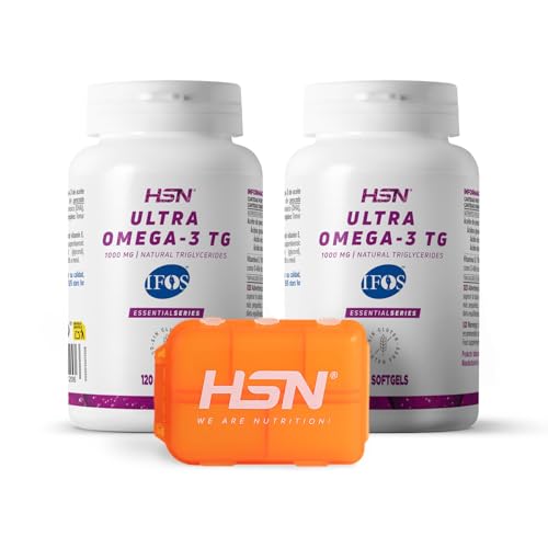 HSN Ultra Omega-3 TG 1000mg IFOS™ - Pack 2x 120 Perlas + Pastillero Semanal