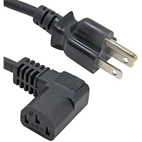 Computer Power Cord, Ancable 10ft 3 Prong Right Angle Heavy Duty AC Cables for PC Monitor TV iMac Projector, etc Other Standard IEC C13 Cord Cover