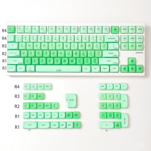 Keycaps PBT Vert Jelly de profil MOA avec 132 touches pour clavier mécanique Wooting et Cherry MX - 5