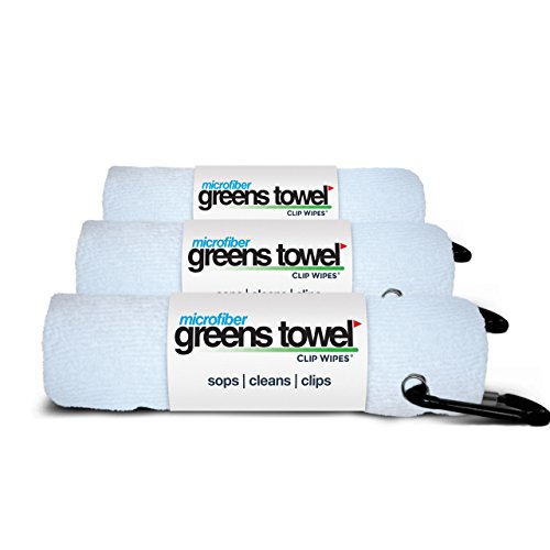 3 Pack of White Microfiber Golf Towels