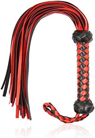 AOXVIA Horse Red Whip Horse Whip Riding Crop Equestrian Faux Leather Whip Horse Equipment Whip Training Horse Riding Whip 23 inch