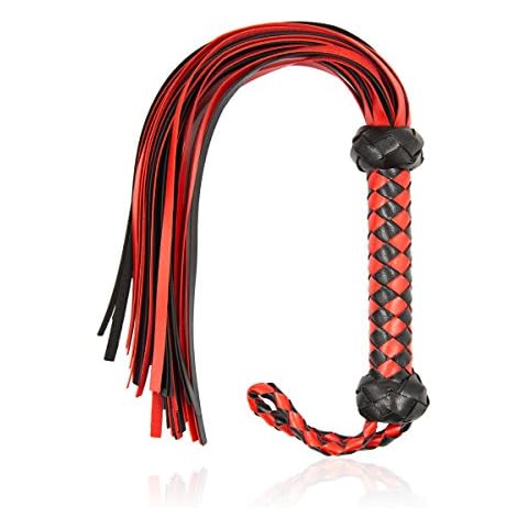 AOXVIA Horse Red Whip Horse Whip Riding Crop Equestrian Faux Leather Whip Horse Equipment Whip Training Horse Riding Whip 23 inch Cover