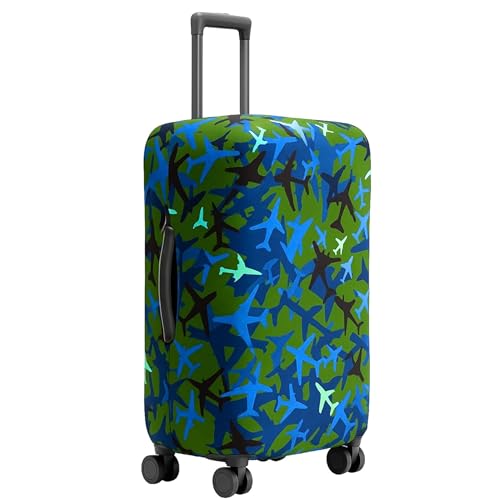 Image of Luggage Cover Trolley Covers for Suitcase Washable Dust Proof Anti-Scratch Protector Polyester Printed Stretchable Fabric Fits Fiber /Plastic Trolley Bags Only Mehandi 20 Inch