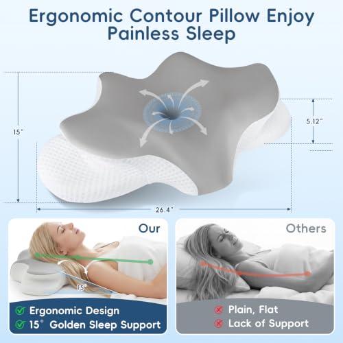 Cervical Neck Pillow for Sleeping, Ergonomic Contour Neck Pillow - image 4
