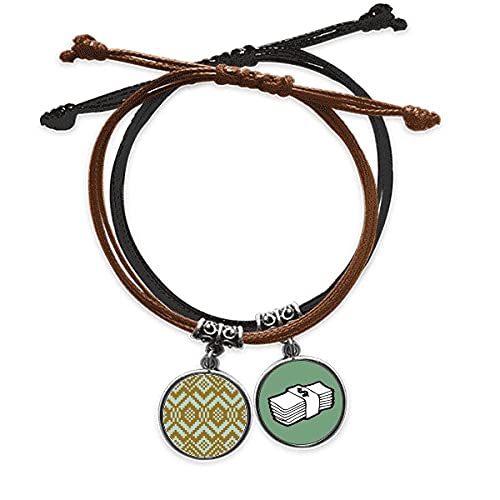 Pulsera de cuerda azul para diario pulsera cuero simétrica diseño plaza urbana