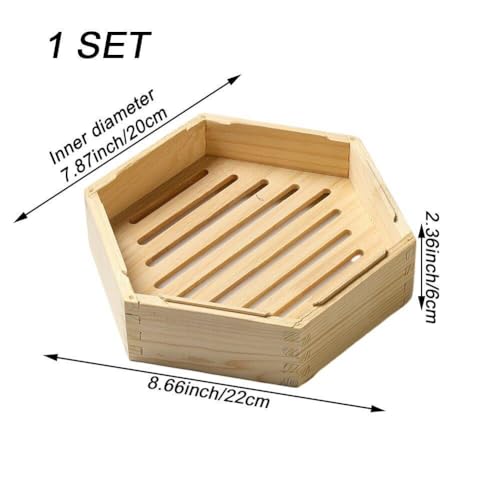 Cuiseur vapeur en bois cantonais hexagonal pour dim sum et restaurant - 6