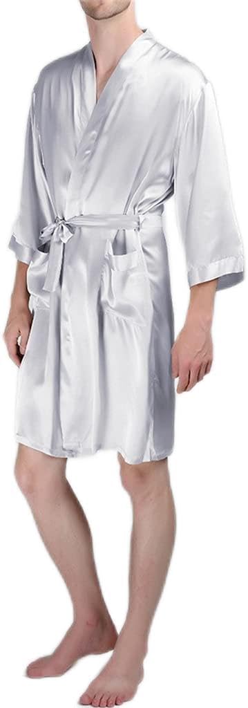 Bathrobe Men's Pajamas Thin Bathrobes Spring and Men's Comfortable Casual Homewear