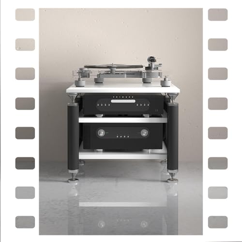 Support pour tourne-disque blanc meuble hifi 5 niveaux réglables
