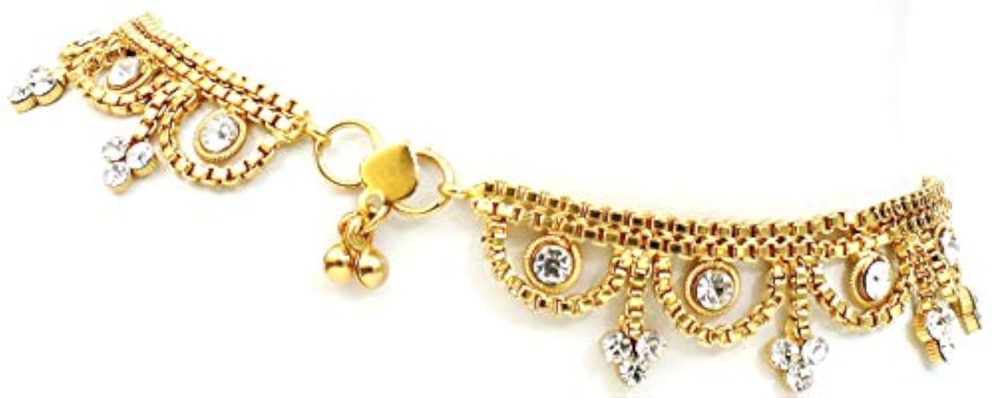 Women's Stylish Gold Plated Anklets with American Diamonds