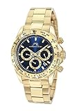 Porsamo Bleu Luxury Preston Gold Tone & Blue Stainless Steel Men's Multifunction Watch 1033BPRS