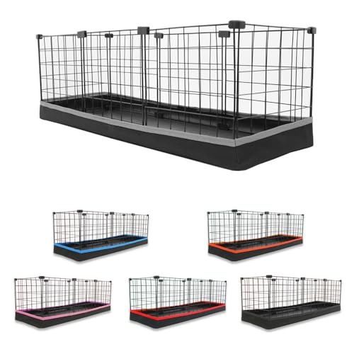 Cercado Aramado Pet Porquinho da Índia 30x90 com Bandeja Higiênica Tapete Impermeável Fácil de Limpa