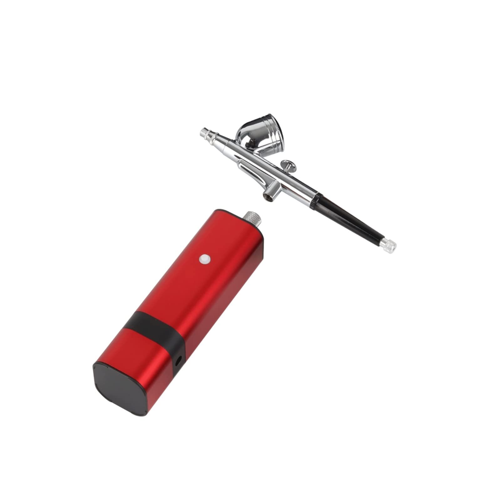 Spruzzatore Vernice, Kit aerografo cordless con doppia azione Tipo di gravità Pistola a spruzzo for Art Model Body Paint Artist Makeup Nail Tattoo Tools(TM80S Red A)