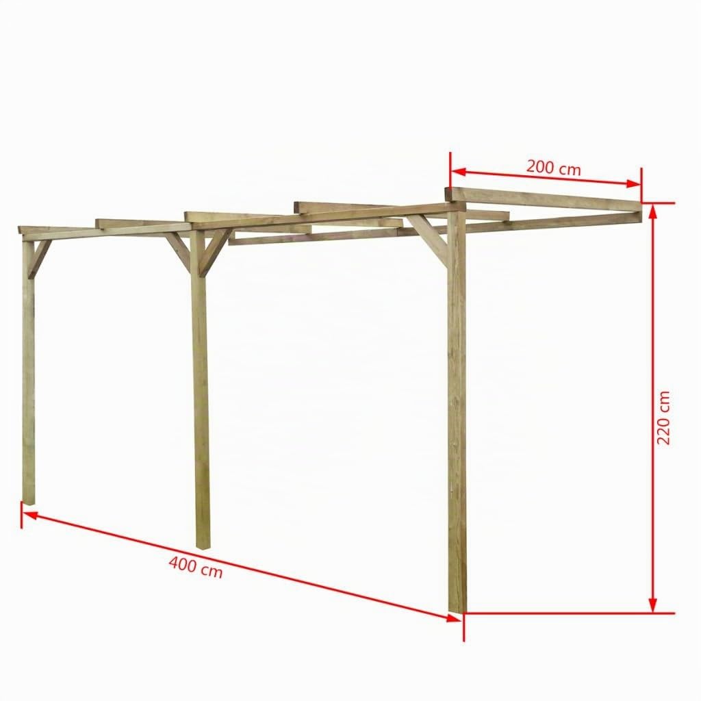 Tidyard Hlzerne Pergola Anlehn-Pergola Gartenpergola Holzpergola Terrassenüberdachung aus Kiefernholz Verrottungsfest 2 x 4 x 2,2 m