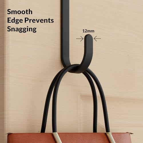 CEHIFIA Over The Door Hooks 4 Pack, Heavy Duty Door Hanger Hooks for Towels, Coats & Bags, Stainless Steel Over Door Hook Hanger for Bathroom, Bedroom & Closet, Fits Doors Up to 1.4" Thick by CEHIFIA - Used condition - Image 7