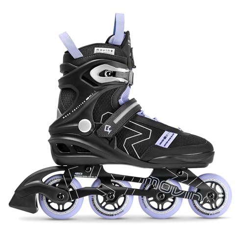 Movino Inline Skates | Cruzer B4 | Fitness Rollschuhe | Damen Herren Inliner | Inliner für Erwachsene | Inlineskates mit Schnellschnürsystems und Reflexionselemente | Roller mit Aluminium Kufe