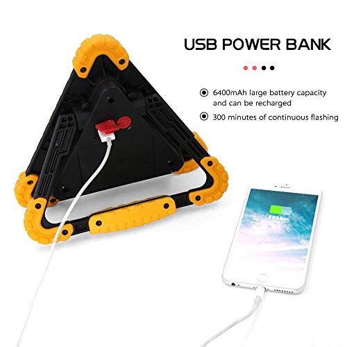 Triângulo Lanterna Sinalização Carro Led 4 Modos C/ Bateria