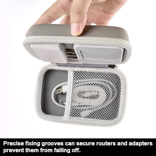 Case Compatible with TP-Link AC750 Wireless Portable Nano Travel Router. for Hotspot WiFi Devices Storage Carrying Box Holder for Power Adapter, Ethernet Cable and Other Accessories (Bag Only)-Grey