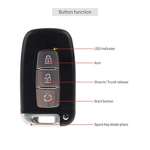 Easyguard Ec009-K-L Pke Car Alarm Remote Start Keyless Entry Push Start Button Shock Alarm Warning For Dc12V Cars #TOP1