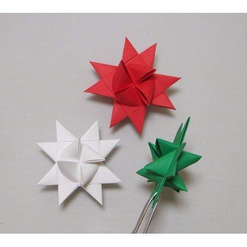 Mix Of Colors Paper Strips For Weaving Projects (Multi Color Packs). Paper Strips For Moravian Stars, German Stars And Froebel Stars. 100 Strips Per Pack (1/2 Inch, Red-White-Green) #TOP4