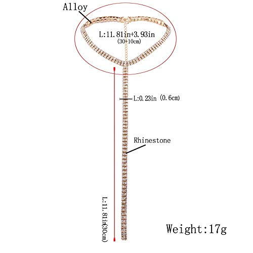 Joygulls Sexy Multilayered Long Choker Necklaces Double Layer Crystal Full Rhinestone Choker Necklace Pendant Statement Necklaces Luxury Jewelry For Women Nightclub Party(Silver) #TOP4