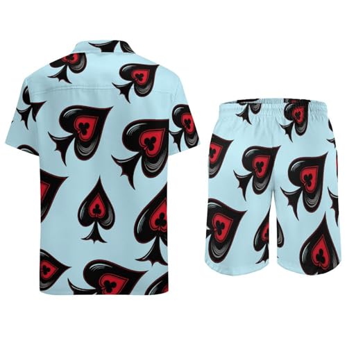 Aceess of Spades Men's Hawaiian Set Casual Short Sleeve Shirt And Shorts Suits Outfits Beach Shirt 2 Piece4