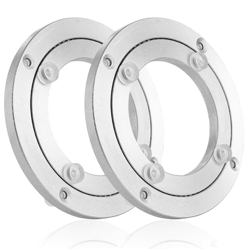 AKOLAFE Set of 2 4 Inch Turntable Made of Aluminium Alloy Swivel Bearing Swivel Plate 360 Rotating Fitting Heavy Duty Turntable Diameter 120 mm Swivel Plate Table for Furniture TV Rack Chairs Desk