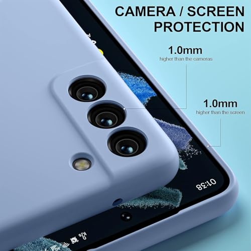 Image of DIZORO Liquid Silicone Case with Microfiber Coushioning Compatible for Samsung Galaxy S21 FE 5G Shockproof Slim Back Cover, Gel Rubber Full Body Protection - Carolina