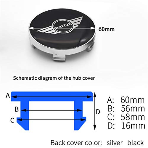 Wielnaafdoppen naafkappen wielen 4PCS 56mm en 60mm ABS plastic naafdoppen logo velg hub naafdoppen en mini-stickers… - Image 5