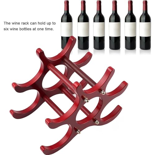 Soporte para 6 botellas de vino de madera miniatura 2
