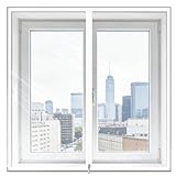 Kit de Film Isolant pour Fenêtre 103 x 75 cm Coupe Vent Barrière Contre La Poussière Fenêtre Hiver Protection pour Chambre à Coucher de Salon, Blanc