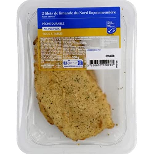 Monoprix Filets de Limande du Nord Meunière Sans Arête, 200g