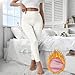 Fleece-Lined Leggings for Women Soft Casual High Waist Cashmere Thermal Leggings Warm Comfy Thick Workout Athletic Baggy Pants Y2k Fashion Winter Stretchy Running Winter Pants for Women White S