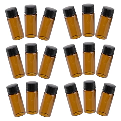 FRCOLOR 15pcs Brown Glass Sample and Reagent Bottles Leak Lab Containers for Chemicals and Industry Use