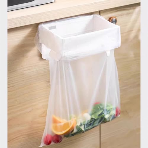 Warayumi ゴミ袋ハンガー 折りたたみ式 マグネット吸着 壁掛け式ビニール袋ホルダー 省スペース 超薄型 多機能 クリップ付き 各種ビニール袋対応 大開口 タオル掛け コンパクト収納 取り付け簡単 キッチンキャビネット バスルーム 寝室 オフィス 2