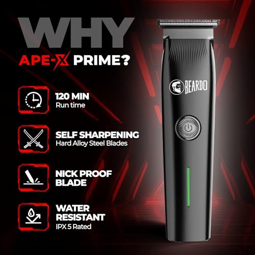 Image of Beardo Ape-X Prime 3-in-1 Trimmer + Godfather EDP Perfume for Men | Beard, Nose & Ear Trimmer with Type-C Charging | Long Lasting Spicy Eau de Parfum, 50ml | Grooming & Fragrance Gift Set for Men, Husband, Boyfriend