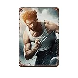 SHGJE Wolverine Logan Hugh Jackman Film-Blechschild, 