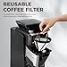 Homtone Thermoblock Kaffeemaschine mit abnehmbarem Mahlwerk, 24h Timer Filterkaffeemaschine mit 12 Tassen Glaskanne, Metall Permanentfilter, 1400 W, für Bohnen & Pulver