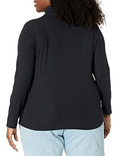 Image of Amazon Essentials Women's Slim-Fit Stretchy Layering Long Sleeve Knit Rib Turtleneck Top (Available in Plus Size), Pack of 2