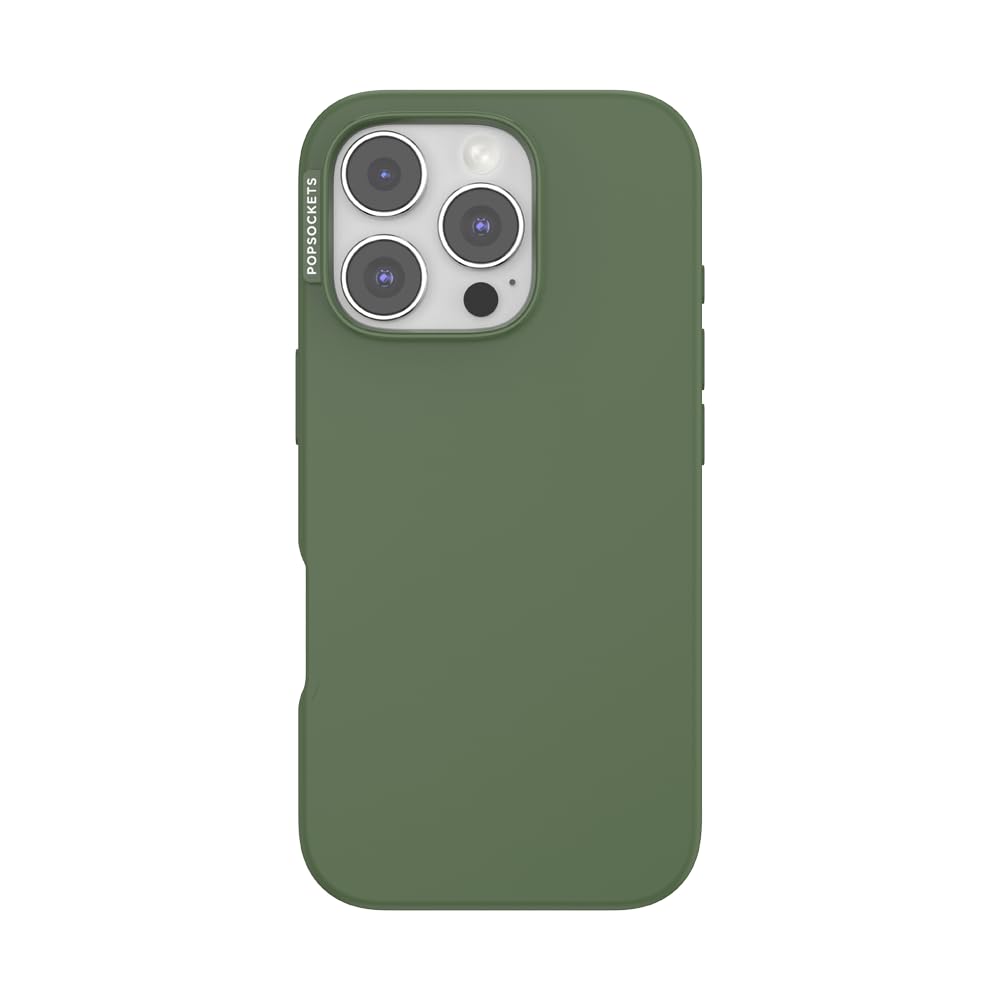 PopSockets iPhone 16 Pro Phone Case with MagSafe, Wireless Charging Compatible, Green - Olive