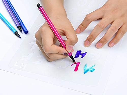 15 Sets Stencil Letters/Flower/Butterfly, Reusable Artist Template for DIY Written Tools A4
