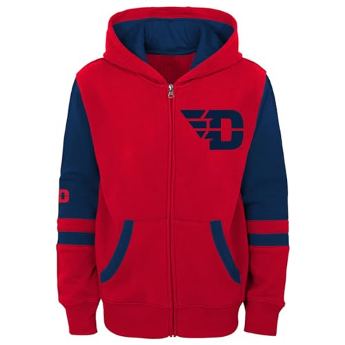 Outerstuff Dayton Flyers Youth Size Stadium Colorblock Full Zip Fleece Hoodie (Red/Navy, Youth Large-14/16)