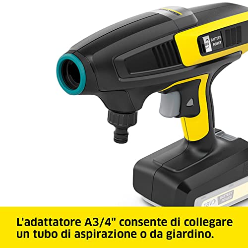KäRcher Idropulitrice A Pistola 18 V Khb 6 Battery, 24 Bar, Ugello A Getto Piatto E Rotante, Quick Connect, Attacco Per Tubo A3/4", Peso 1,3 Kg, Utilizzabile Con Batteria KäRcher 18 V, Non Inclusa - 4