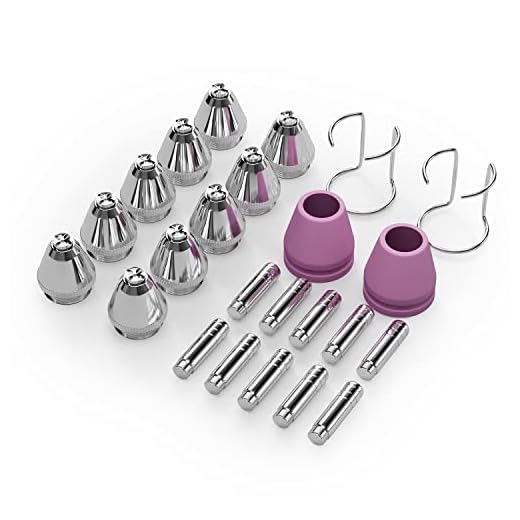 GZ GUOZHI 24PCS SG-55 AG-60 WSD-60 Plasma Cutter Cutting Torch Tip Nozzles Consumables Kit/10 x Electrodes 10 x .045“ Nozzle Tips 2 x Cups 2 x Brackets,Fit GZ GUOZHI CUT55HF and CUT 65HF