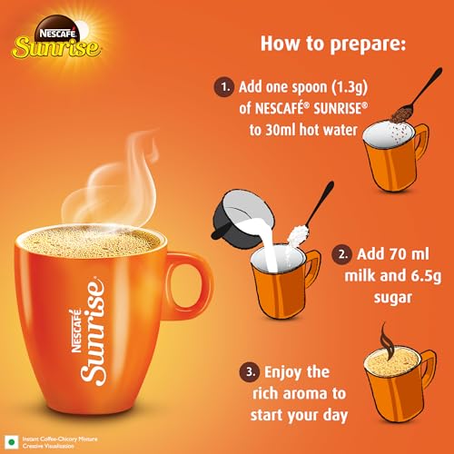 Image of New right Title : Sunrise Instant Coffee Powder by Nescafe | Rich Taste & Aroma For The Perfect Start To Your Day | Coffee Chicory Mix | 500g Pouch fine blend coffee [60%] & chicory [40%] (Pack of 3)