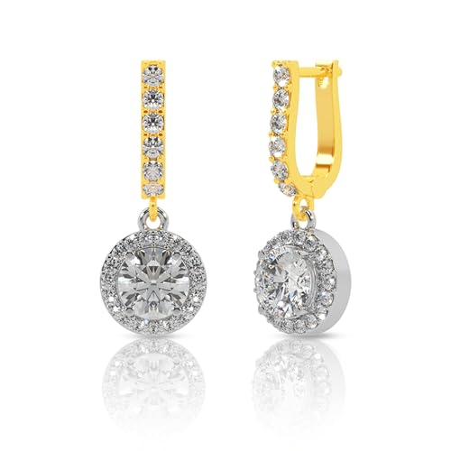 Image of 925 Sterling Silver Dangler Earrings for Women | Sterling Silver Drop Earrings | Hypoallergenic Rhodium Plated Anti-Tarnish Lightweight Daily Wear Jewellery | Gift for Wife, Girlfriend, Mother, Sister | Birthday, Anniversary, Rakhi