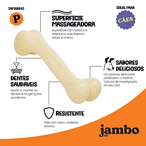 JAMBO PET Osso Mordedor Tuff Para Cachorro, Para Brincar, Feito em Nylon Resistente, Livre De Substâ