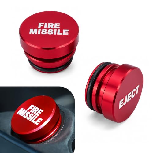 RCPOWERCH 2PCS Car Cigarette Lighter Plug Cover Cap, Push-Button Vehicle Cigar Lighter Socket Cover, Aluminum Car Accessories Button Decorations Cap, Universal for SUV RV Truck