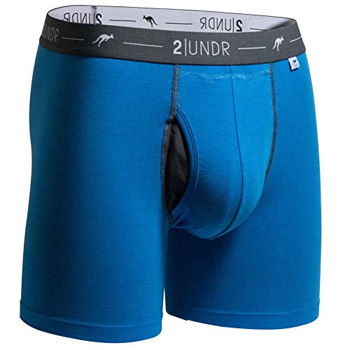 2UNDR Men's Day Shift Boxer Brief, Cobalt Blue, Large