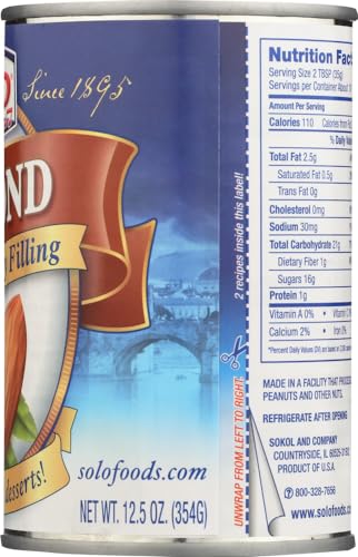 Solo Almond Cake and Pastry Filling 12.5oz, Pack of 6